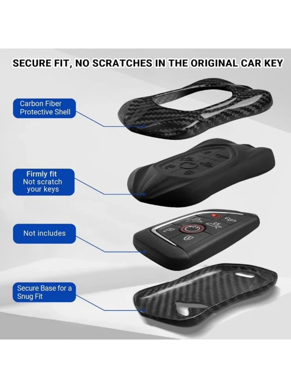 Luxury Carbon Fiber Key Fob Cover for Corvette C8 2020-2026 | Protective Case